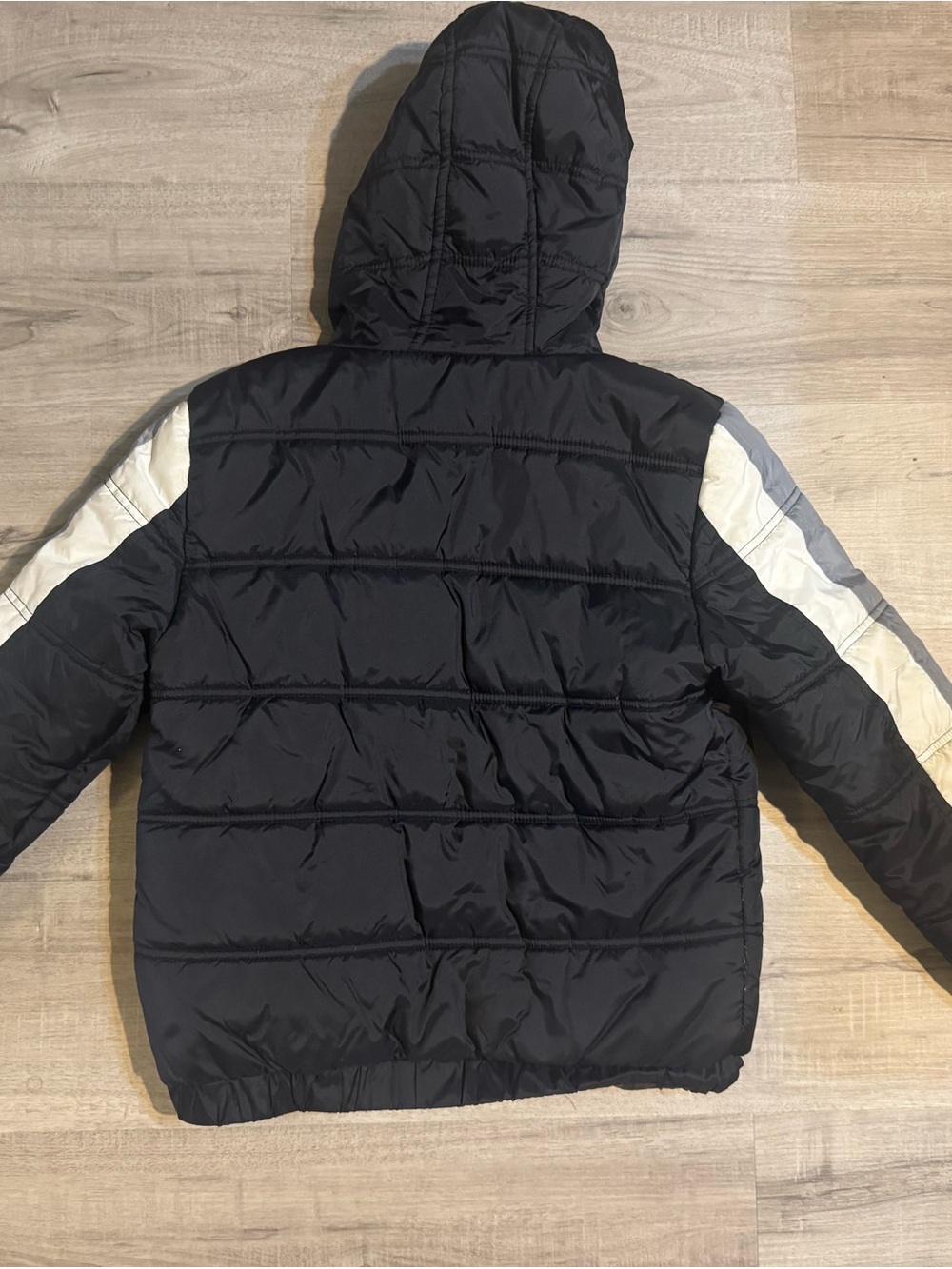 Jordan Boys Hooded Puffer Jacket Black Size M 10-12 - Picture 7 of 7